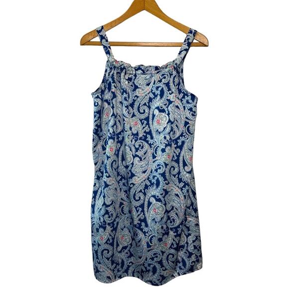 Lauren Ralph Lauren Royal Blue Paisley Print Sleeveless Summer Sundress Sz Small - Picture 1 of 7